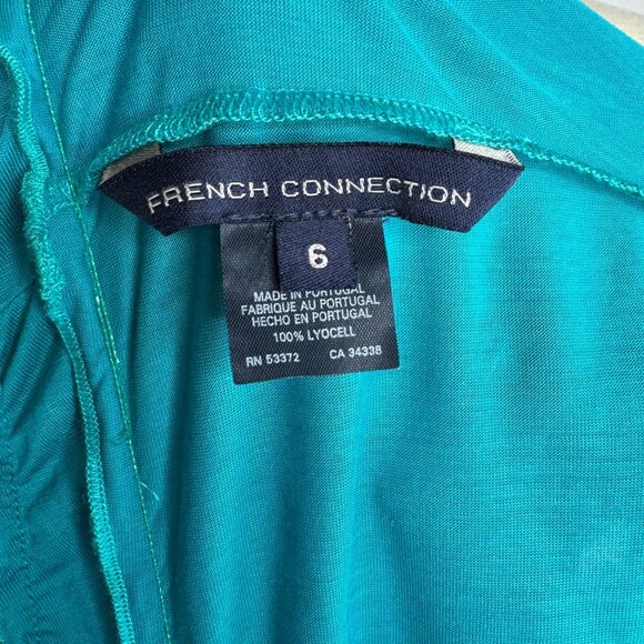 Vintage French Connection Double Layered V-Neck Stretchy Shift Dress Size 6 - Picture 3 of 11